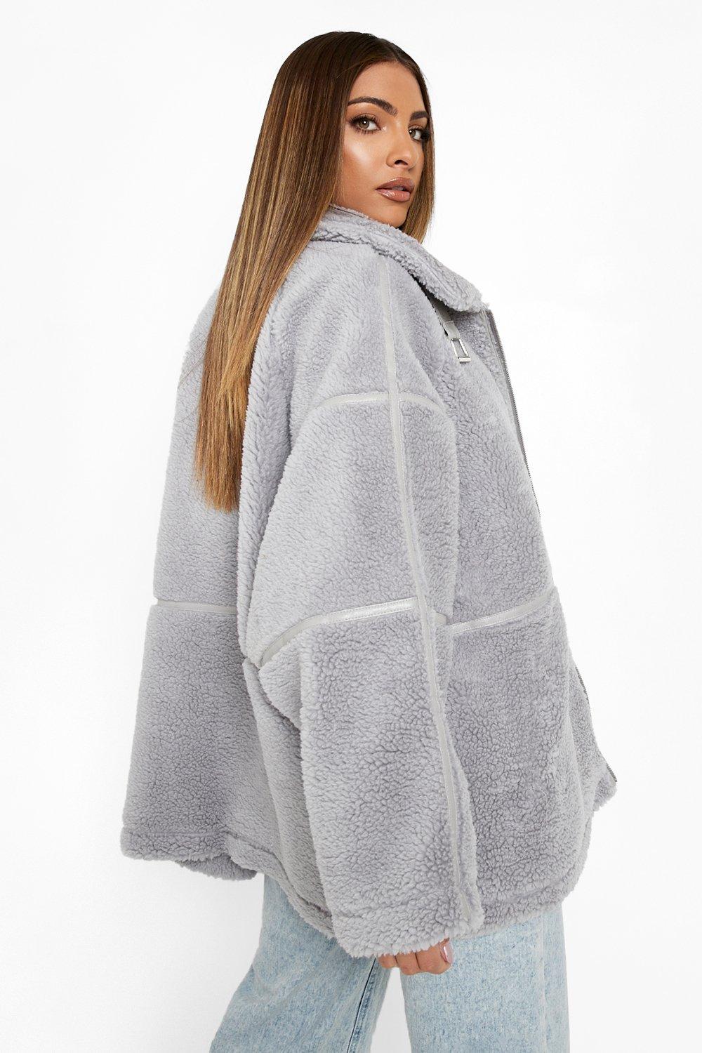 Oversized Buckle Detail Teddy Coat | boohoo Oversized Buckle Detail Teddy Coat | boohoo